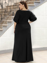 ever VICOTIRE|Trendy Round Neck Bodycon Wedding Guest Dress with Sleeves