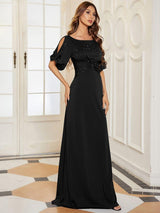 ever VICOTIRE|Trendy Round Neck Bodycon Wedding Guest Dress with Sleeves