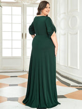 pretty VICOTIRE|Simple Plus Size Bodycon Maxi Mermaid Wedding Guest Dress