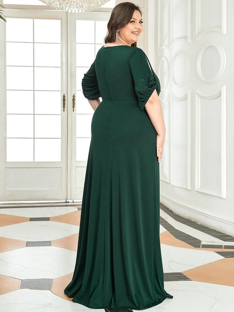 pretty VICOTIRE|Simple Plus Size Bodycon Maxi Mermaid Wedding Guest Dress