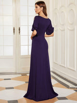 ever VICOTIRE|Trendy Round Neck Bodycon Wedding Guest Dress with Sleeves