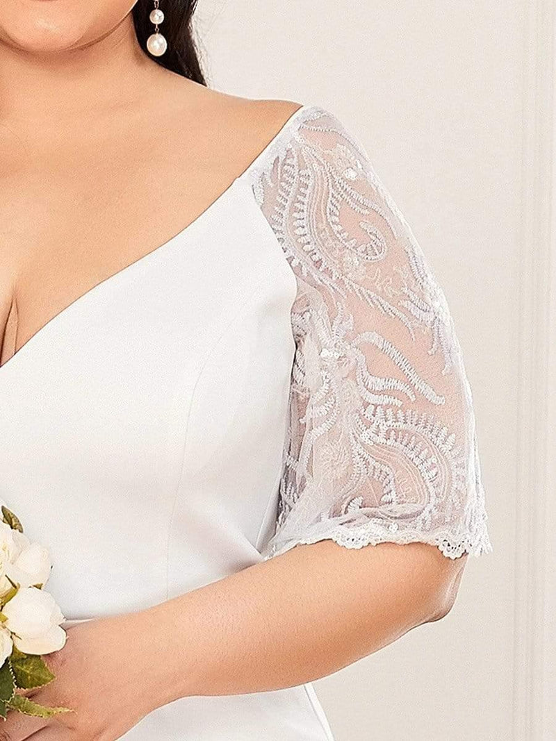 ever SLOANE|Sexy V Neck Maxi Bodycon Evening Dress with Flare Sleeves