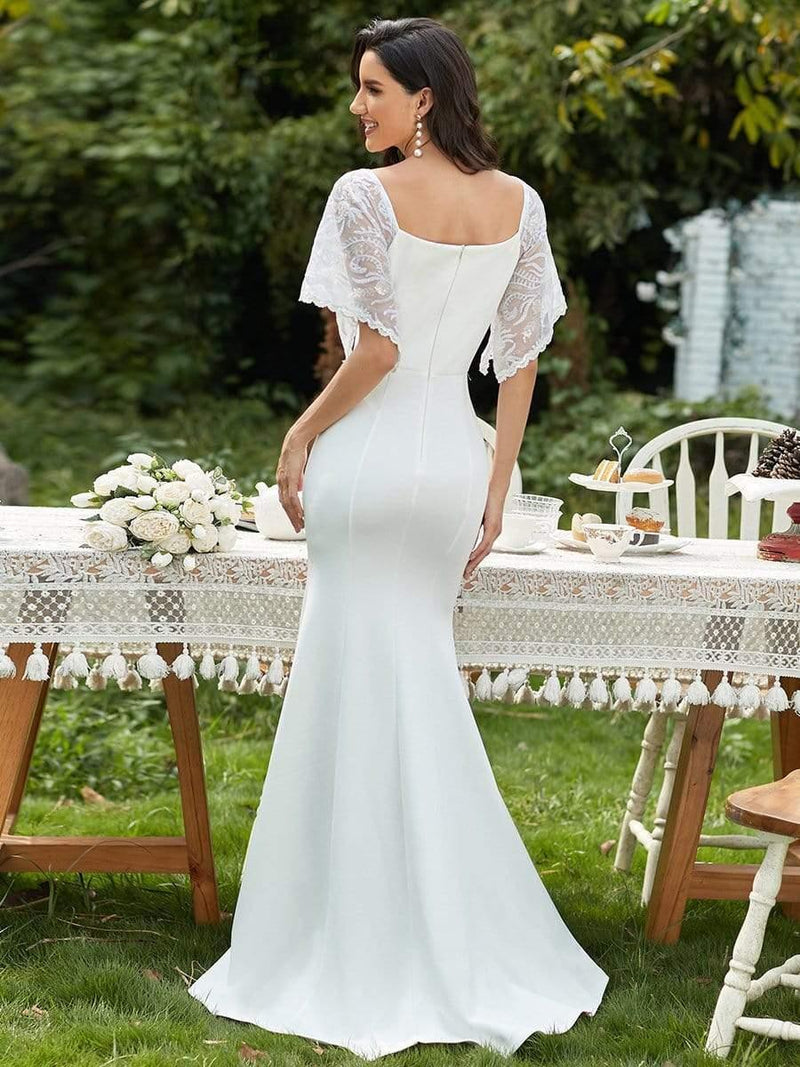 ever SLOANE|Sexy V Neck Maxi Bodycon Evening Dress with Flare Sleeves