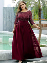 pretty FLORENCE|Plus Size Women's Long Chiffon & Sequin Evening Dresses for Mother of the Bride