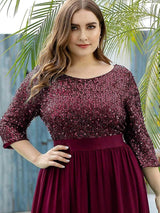 pretty FLORENCE|Plus Size Women's Long Chiffon & Sequin Evening Dresses for Mother of the Bride