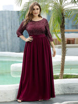 pretty FLORENCE|Plus Size Women's Long Chiffon & Sequin Evening Dresses for Mother of the Bride