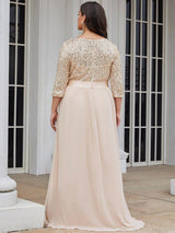 pretty FLORENCE|Plus Size Women's Long Chiffon & Sequin Evening Dresses for Mother of the Bride