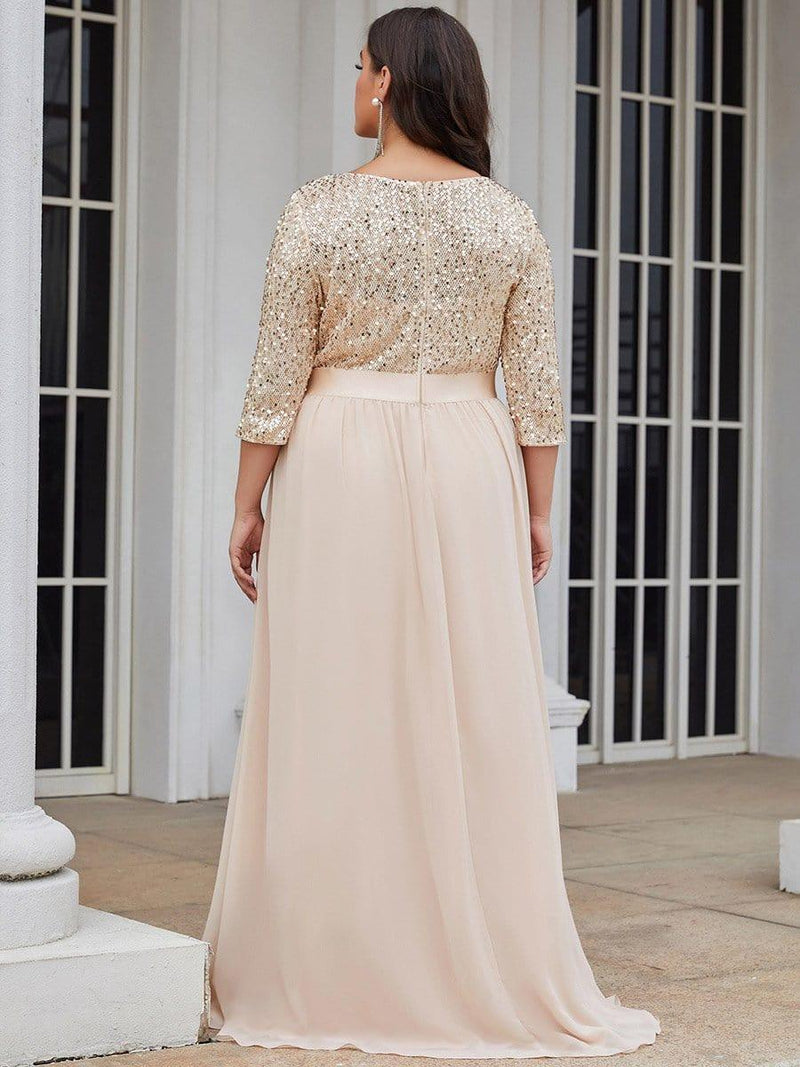 pretty FLORENCE|Plus Size Women's Long Chiffon & Sequin Evening Dresses for Mother of the Bride