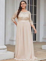 pretty FLORENCE|Plus Size Women's Long Chiffon & Sequin Evening Dresses for Mother of the Bride