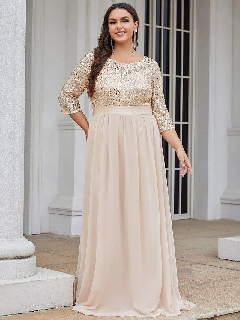 pretty FLORENCE|Plus Size Women's Long Chiffon & Sequin Evening Dresses for Mother of the Bride