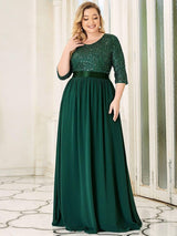 pretty FLORENCE|Plus Size Women's Long Chiffon & Sequin Evening Dresses for Mother of the Bride
