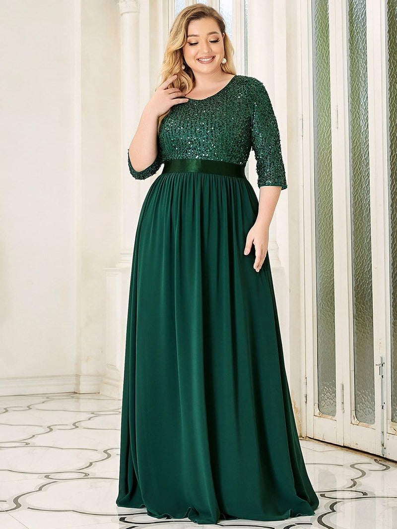 pretty FLORENCE|Plus Size Women's Long Chiffon & Sequin Evening Dresses for Mother of the Bride