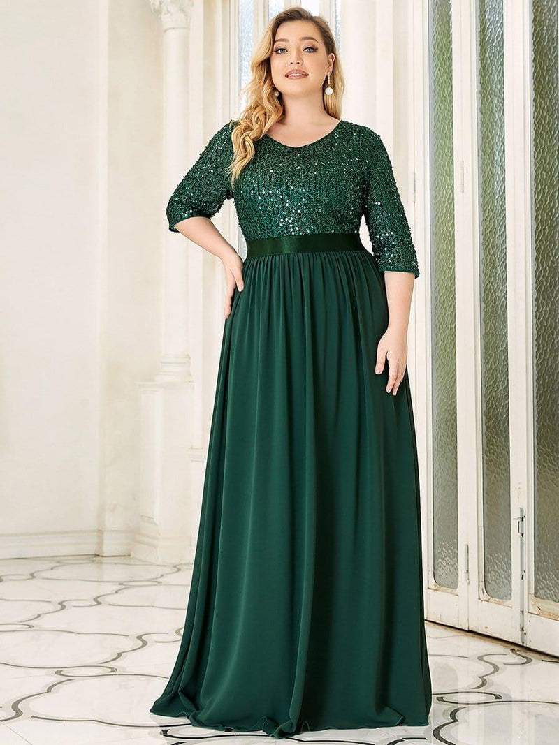 pretty FLORENCE|Plus Size Women's Long Chiffon & Sequin Evening Dresses for Mother of the Bride