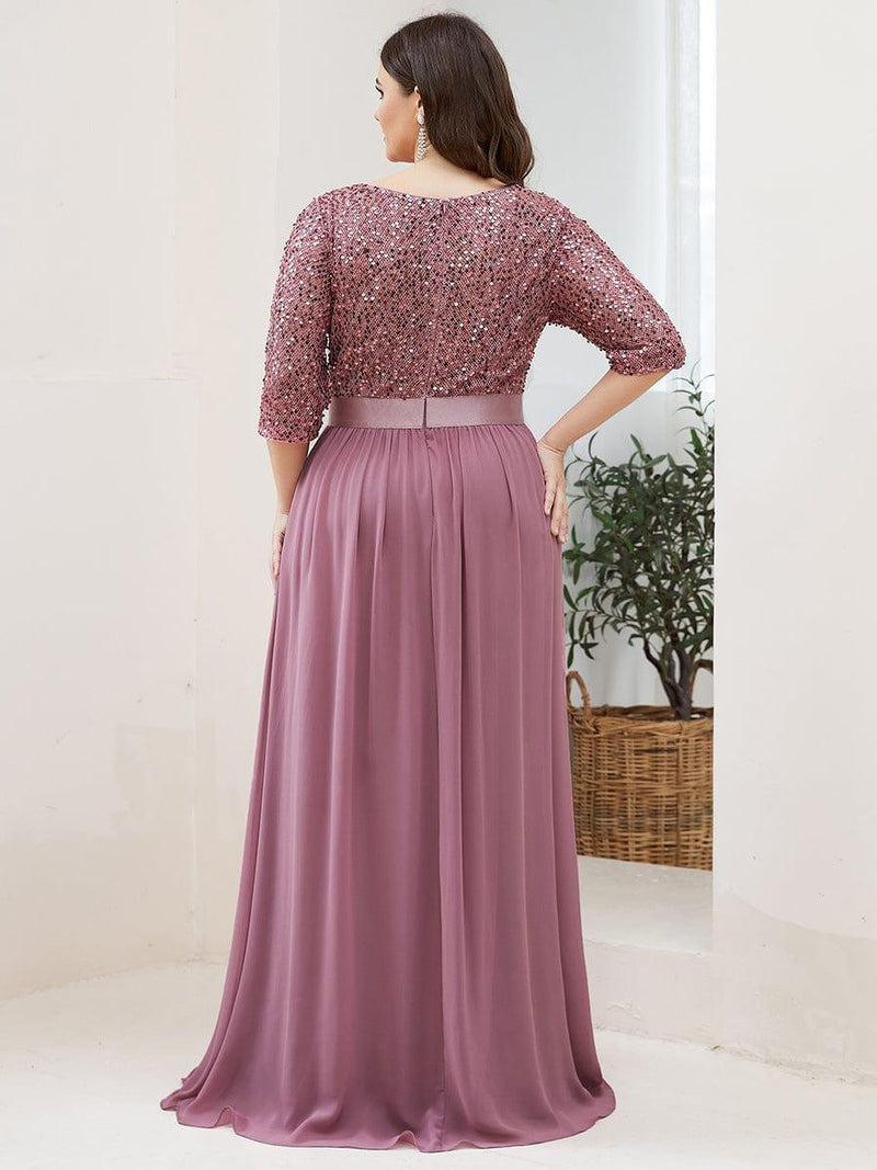 pretty FLORENCE|Plus Size Women's Long Chiffon & Sequin Evening Dresses for Mother of the Bride