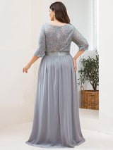 pretty FLORENCE|Plus Size Women's Long Chiffon & Sequin Evening Dresses for Mother of the Bride