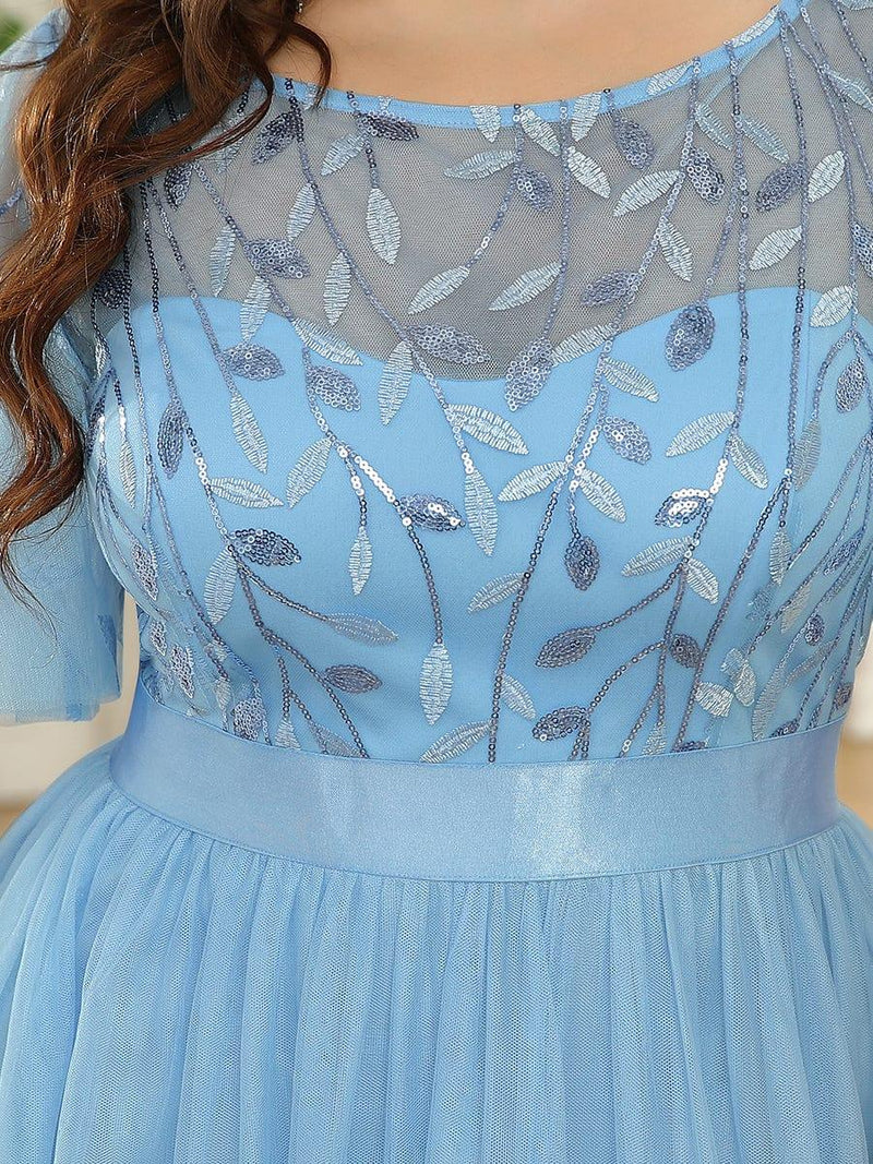 pretty SAPHIR|Plus Size Women's Embroidery Evening Dresses with Short Sleeve