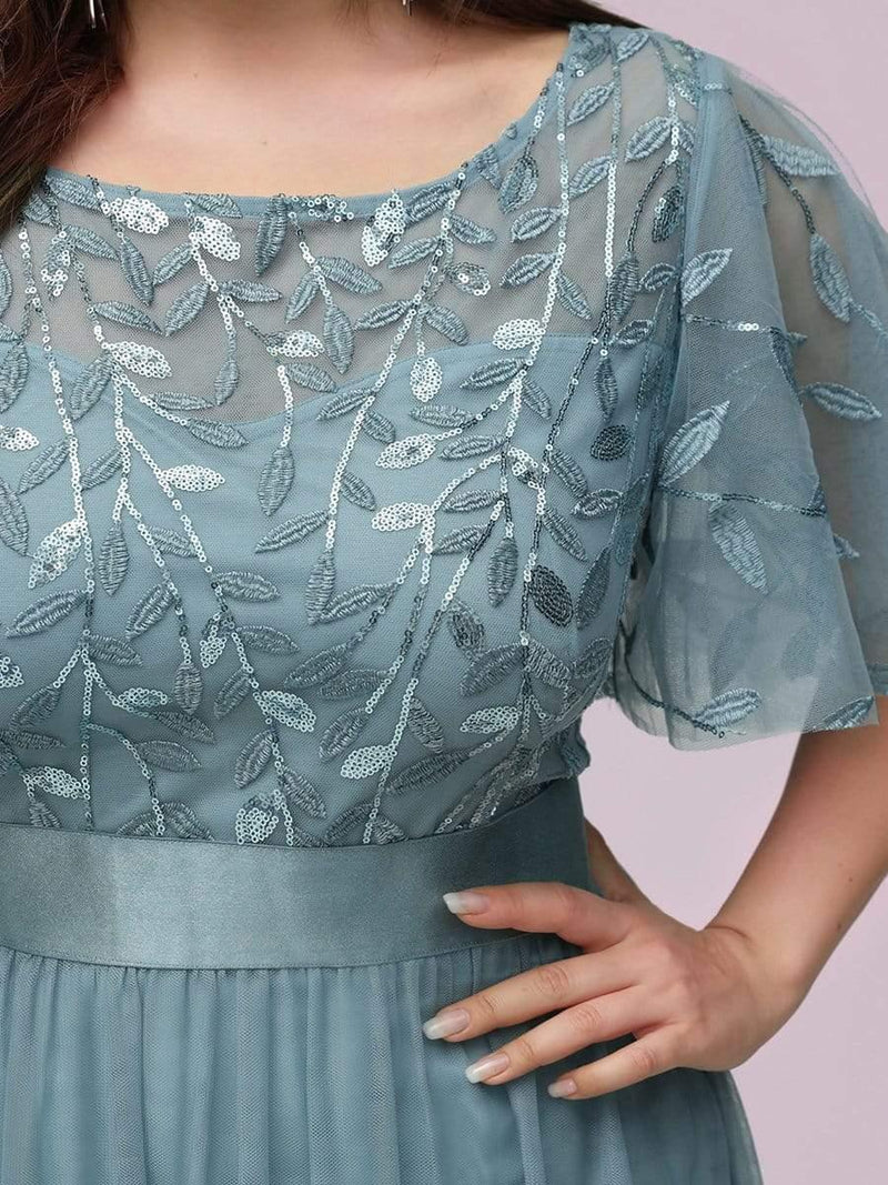 pretty SAPHIR|Plus Size Sequin Bodice Long Formal Evening Dresses