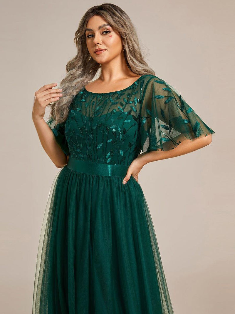 pretty SAPHIR|Plus Size Sequin Bodice Long Formal Evening Dresses