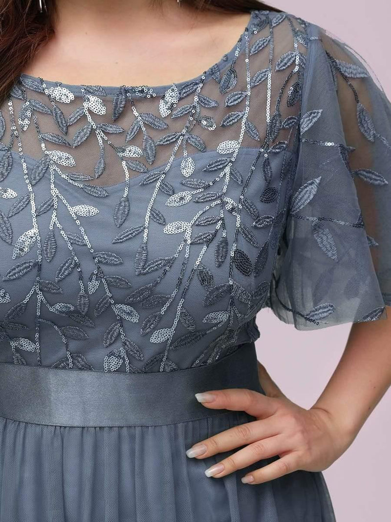 pretty SAPHIR|Plus Size Women's Embroidery Evening Dresses with Short Sleeve