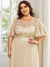 pretty SAPHIR|Plus Size Sequin Bodice Long Formal Evening Dresses