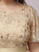 pretty SAPHIR|Plus Size Women's Embroidery Evening Dresses with Short Sleeve