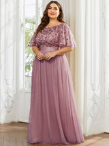 pretty SAPHIR|Plus Size Sequin Bodice Long Formal Evening Dresses