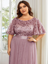pretty SAPHIR|Plus Size Sequin Bodice Long Formal Evening Dresses