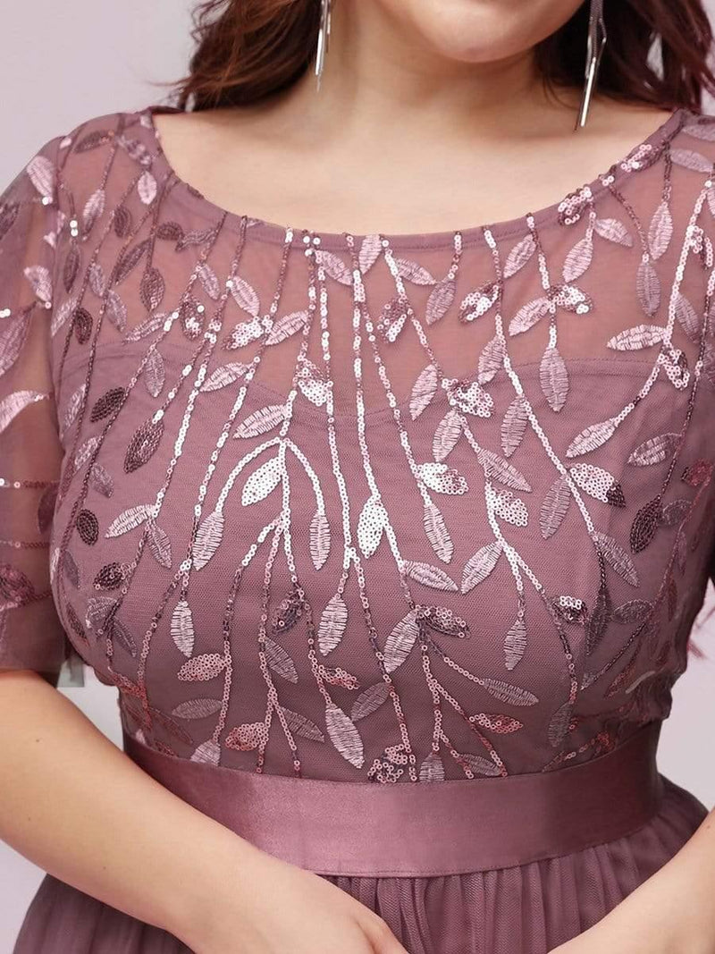 pretty SAPHIR|Plus Size Sequin Bodice Long Formal Evening Dresses