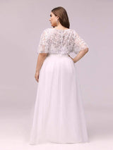 pretty SAPHIR|Plus Size Women's Embroidery Evening Dresses with Short Sleeve
