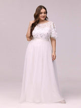 pretty SAPHIR|Plus Size Women's Embroidery Evening Dresses with Short Sleeve