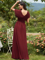 ever AMBRYN|Women's A-Line Empire Waist Maxi Chiffon Evening Dress