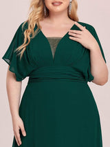 ever AMBRYN|Women's A-Line Empire Waist Maxi Chiffon Evening Dress