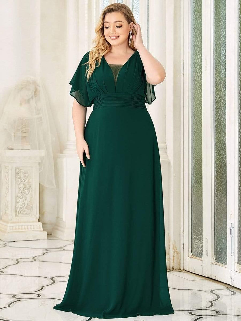 ever AMBRYN|Women's A-Line Empire Waist Maxi Chiffon Evening Dress