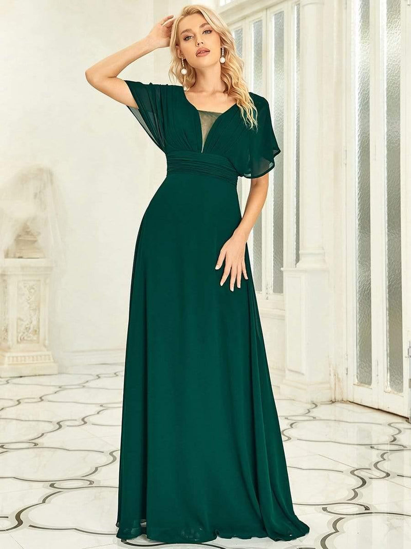 ever AMBRYN|Women's A-Line Empire Waist Maxi Chiffon Evening Dress