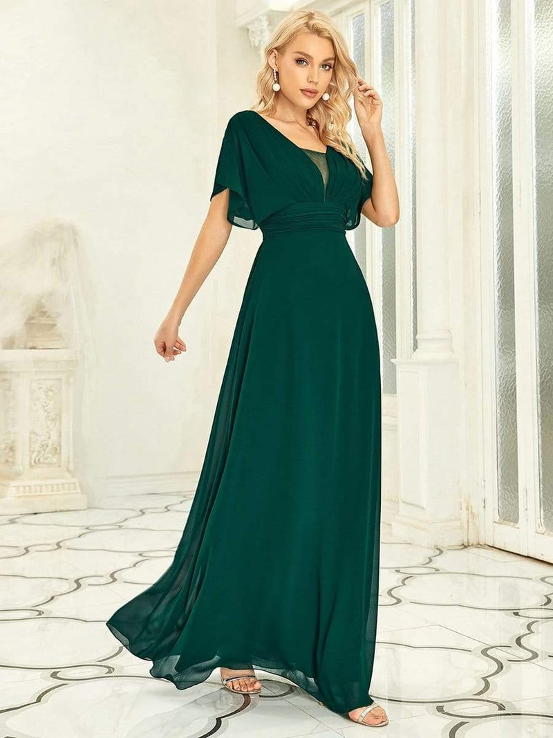 ever AMBRYN|Women's A-Line Empire Waist Maxi Chiffon Evening Dress