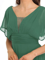 ever AMBRYN|Women's A-Line Empire Waist Maxi Chiffon Evening Dress