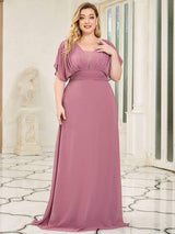 ever AMBRYN|Women's A-Line Empire Waist Maxi Chiffon Evening Dress