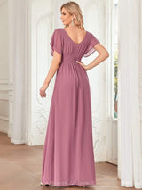 ever AMBRYN|Women's A-Line Empire Waist Maxi Chiffon Evening Dress