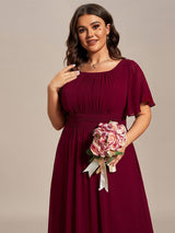 ever KIMORA|Simple Chiffon Pleated A-Line Bridesmaid Dress