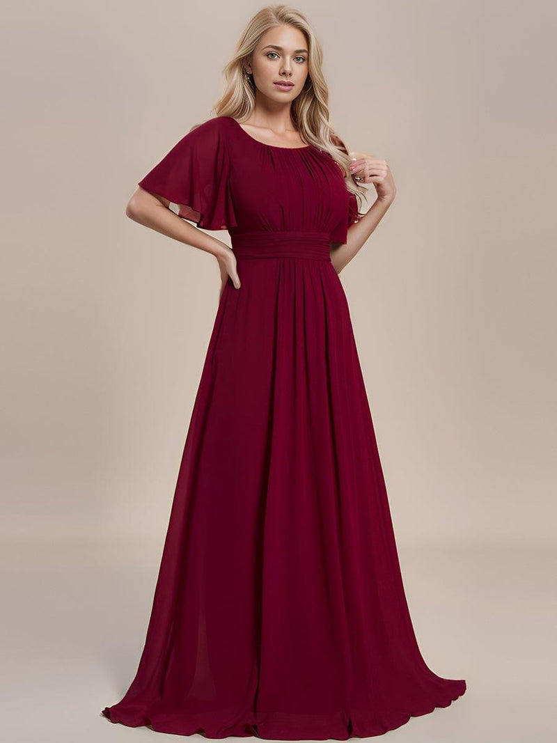 ever KIMORA|Simple Chiffon Pleated A-Line Bridesmaid Dress