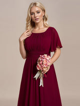 ever KIMORA|Simple Chiffon Pleated A-Line Bridesmaid Dress