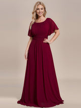 ever KIMORA|Simple Chiffon Pleated A-Line Bridesmaid Dress