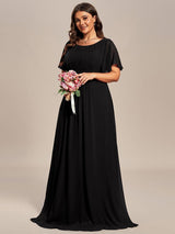 ever KIMORA|Simple Chiffon Pleated A-Line Bridesmaid Dress
