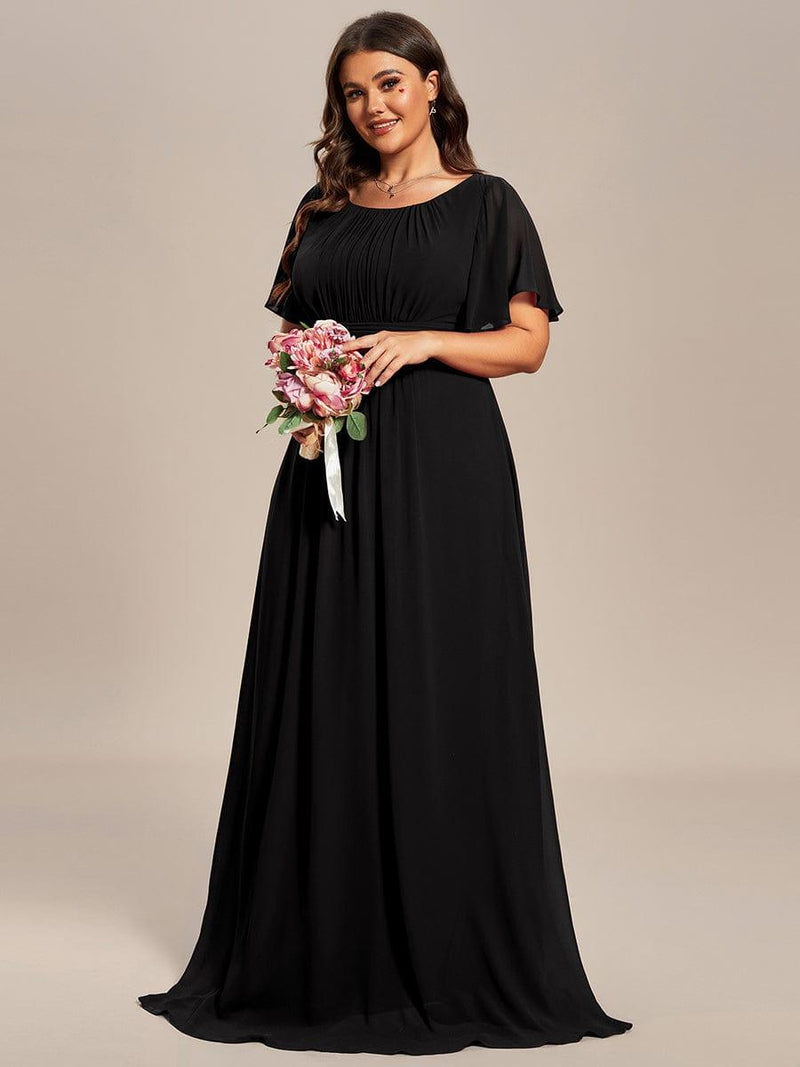 ever KIMORA|Simple Chiffon Pleated A-Line Bridesmaid Dress