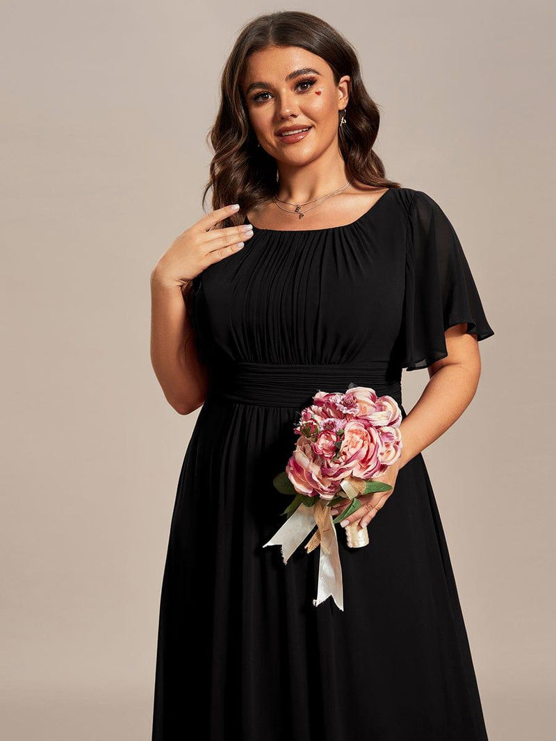 ever KIMORA|Simple Chiffon Pleated A-Line Bridesmaid Dress