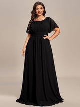 ever KIMORA|Simple Chiffon Pleated A-Line Bridesmaid Dress