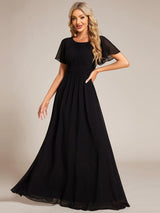 ever KIMORA|Simple Chiffon Pleated A-Line Bridesmaid Dress