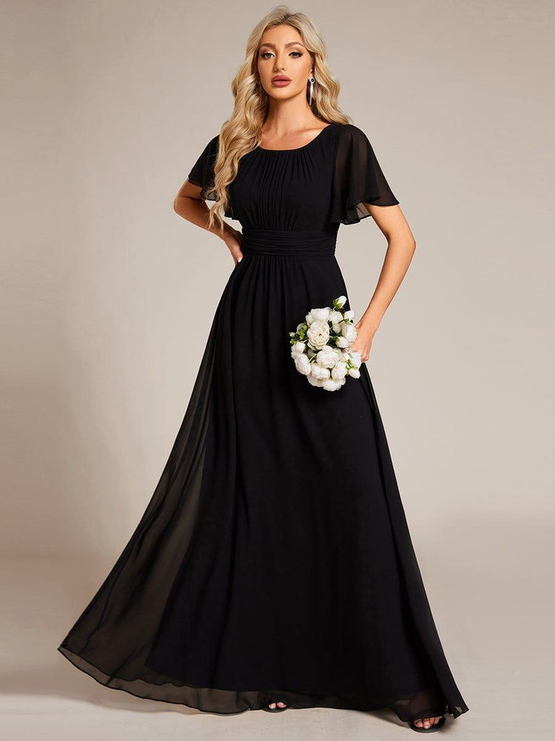 ever KIMORA|Simple Chiffon Pleated A-Line Bridesmaid Dress