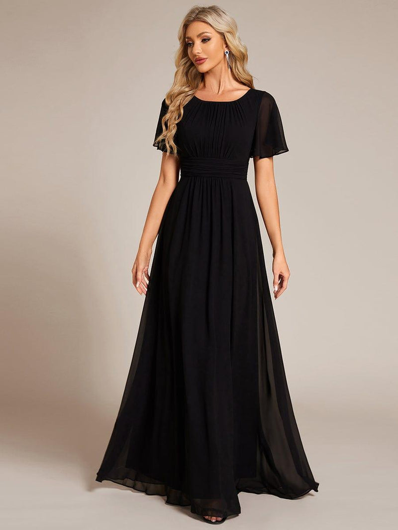 ever KIMORA|Simple Chiffon Pleated A-Line Bridesmaid Dress