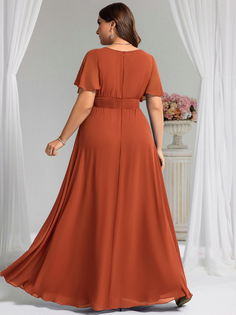 ever KIMORA|Simple Chiffon Pleated A-Line Bridesmaid Dress